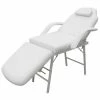 VidaXL Fauteuil de massage pour traitement facial Simili-cuir Blanc