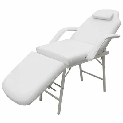 VidaXL Fauteuil de massage pour traitement facial Simili-cuir Blanc 1 VidaXL Fauteuil de massage pour traitement facial Simili-cuir Blanc