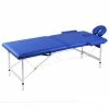 VidaXL Table pliable de massage Bleu 2 zones avec cadre en aluminium