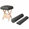 VidaXL Tabouret de massage siège 12 cm d'épaisseur 2 traversins Noir