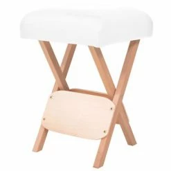 VidaXL Tabouret de massage pliant avec siège 12 cm d'épaisseur Blanc