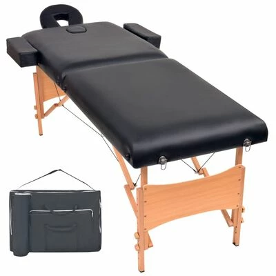 VidaXL Table de massage pliable à 2 zones 10 cm d'épaisseur Noir 1 VidaXL Table de massage pliable à 2 zones 10 cm d'épaisseur Noir