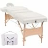 VidaXL Table de massage pliable à 3 zones 10 cm d'épaisseur Blanc