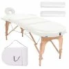 VidaXL Table de massage pliable 4 cm d'épaisseur et 2 traversins Blanc