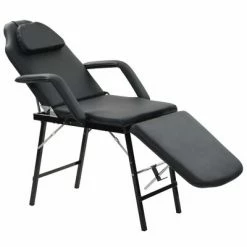 VidaXL Fauteuil de massage pour traitement facial Simili-cuir Noir