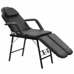 VidaXL Fauteuil de massage pour traitement facial Simili-cuir Noir