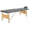 VidaXL Table de massage avec 4 zones Cadre en bois Anthracite 186x68cm