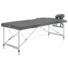 VidaXL Table de massage 3 zones Cadre en aluminium Anthracite 186x68cm