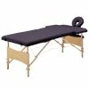 VidaXL Table de massage pliable 2 zones Bois Violet