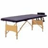 VidaXL Table de massage pliable 4 zones Bois Violet