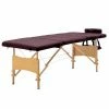 VidaXL Table de massage pliable 4 zones Bois Violet vin