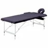 VidaXL Table de massage pliable 2 zones Aluminium Violet