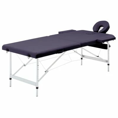 VidaXL Table de massage pliable 2 zones Aluminium Violet 1 VidaXL Table de massage pliable 2 zones Aluminium Violet