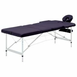 VidaXL Table de massage pliable 3 zones Aluminium Violet