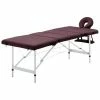 VidaXL Table de massage pliable 4 zones Aluminium Violet vin