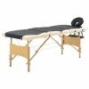 VidaXL Table de massage pliable 4 zones Bois Noir et beige