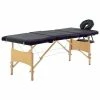 VidaXL Table de massage pliable 4 zones Bois Noir et violet