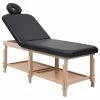 VidaXL Table de massage à 2 zones Noir Similicuir