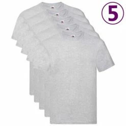 Fruit of the Loom T-shirts originaux 5 pcs Gris XXL Coton