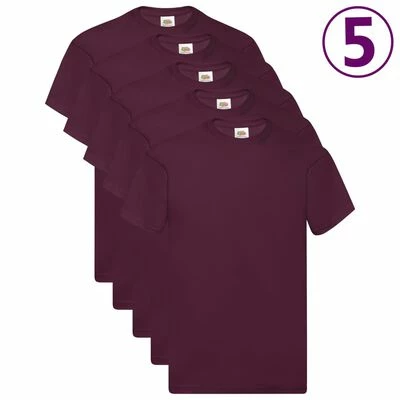 Fruit of the Loom T-shirts originaux 5 pcs Bordeaux S Coton 1 Fruit of the Loom T-shirts originaux 5 pcs Bordeaux S Coton
