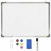 VidaXL Tableau blanc magnétique effaçable à sec Blanc 70x50 cm Acier