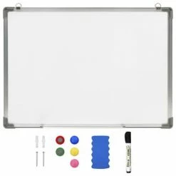 VidaXL Tableau blanc magnétique effaçable à sec Blanc 70x50 cm Acier