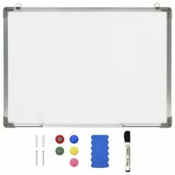 VidaXL Tableau blanc magnétique effaçable à sec Blanc 90x60 cm Acier