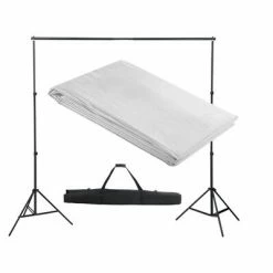 VidaXL Système de support de toile de fond 300 x 300 cm Blanc