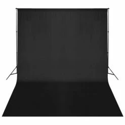VidaXL Système de support de toile de fond 500 x 300 cm Noir