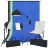 VidaXL Kit de photo avec table de photo, lumières et toiles de fond