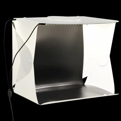 VidaXL Boîte à lumière studio LED pliable 40x34x37 cm Plastique Blanc 2 VidaXL Boîte à lumière studio LED pliable 40x34x37 cm Plastique Blanc – Image 2