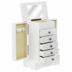 VidaXL Boîte à bijoux avec miroir MDF 25 x 13,5 x 34 cm