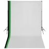 VidaXL Kit de studio photo et 3 toiles de fond réglables Coton 3x5 m