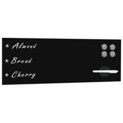 VidaXL Tableau noir magnétique mural en verre 60 x 20 cm