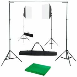 VidaXL Kit de studio photo avec boîtes à lumière et toile de fond