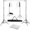 VidaXL Kit de studio photo avec boîtes à lumière et toile de fond
