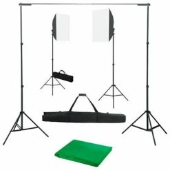 VidaXL Kit de studio photo avec boîtes à lumière et toile de fond