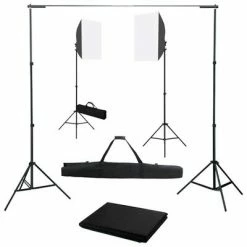 VidaXL Kit de studio photo avec boîtes à lumière et toile de fond