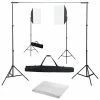 VidaXL Kit de studio photo avec boîtes à lumière et toile de fond