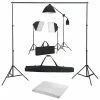 VidaXL Kit de studio photo avec boîtes à lumière et toile de fond