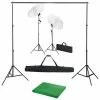 VidaXL Kit de studio photo avec toile de fond lampes et parapluies