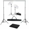 VidaXL Kit de studio photo avec toile de fond lampes et parapluies