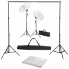 VidaXL Kit de studio photo avec toile de fond lampes et parapluies