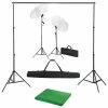 VidaXL Kit de studio photo avec toile de fond lampes et parapluies