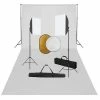 VidaXL Kit de studio photo boîte à lumière toile de fond et réflecteur