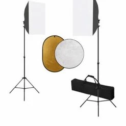 VidaXL Kit de studio photo avec boîte à lumière et réflecteur