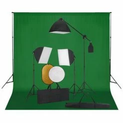 VidaXL Kit de studio photo boîte à lumière toile de fond et réflecteur