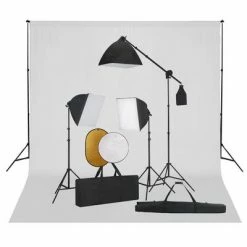VidaXL Kit de studio photo boîte à lumière toile de fond et réflecteur