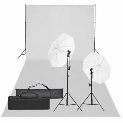 VidaXL Kit de studio photo avec éclairage et toile de fond