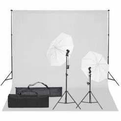 VidaXL Kit de studio photo avec éclairage et toile de fond
